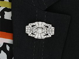 1920 Platinum Diamond Brooch Wearing Image