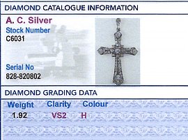 Diamond Cross Pendant Grading Card