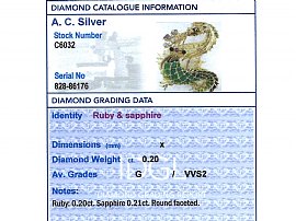 Report Card for Gold Dragon Brooch with Gemstones