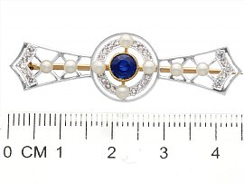 Edwardian Sapphire and Pearl Brooch