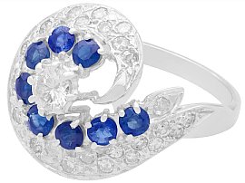 White Gold Sapphire Ring 1950s