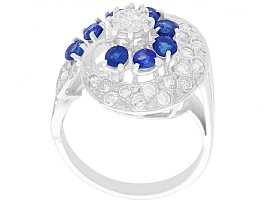 White Gold Sapphire and Diamond Dress Ring UK