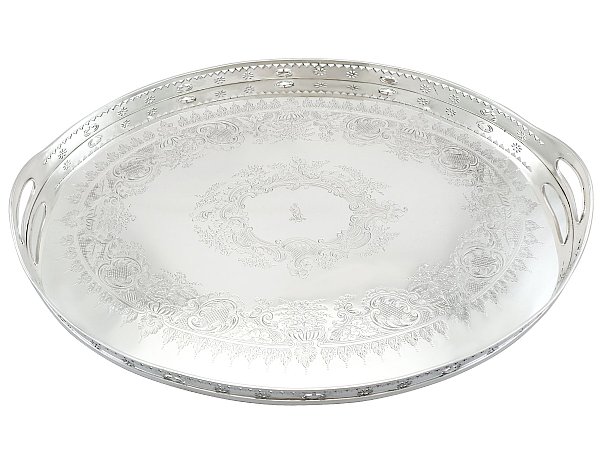 Victorian Silver Tray with Handles