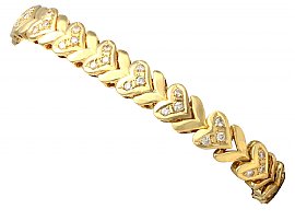 1.82ct Diamond and 18ct Yellow Gold Bracelet - Vintage Circa 1980