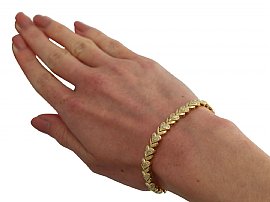 Vintage Diamond and Gold Bracelet on the Wrist