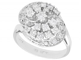 14k White Gold Diamond Cluster Ring