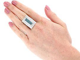 Wearing Aquamarine and Diamond Ring