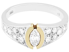 Marquise Diamond Ring White and Yellow Gold UK