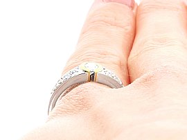 Wearing Marquise Diamond Ring White and Yellow Gold