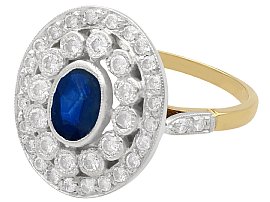 Vintage Blue Sapphire and Diamond Ring for sale