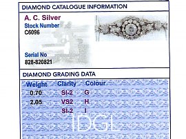 Vintage Diamond and Gold Bracelet Grading Data