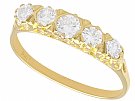 0.84 ct Diamond  and  18 ct Yellow Gold Five Stone Ring - Vintage Circa 1940