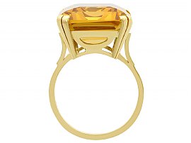 Emerald Cut Citrine Ring Yellow Gold Hallmarks 