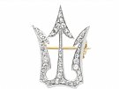 0.75ct Diamond and 18ct Yellow Gold Brooch - Antique Victorian Circa 1880