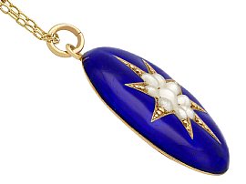 Victorian Enamel and Pearl Pendant