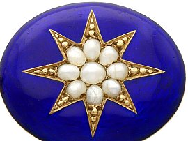 1800s Antique Enamel and Pearl Pendant