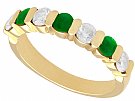 0.55ct Emerald and 0.80ct Diamond, 18ct Yellow Gold Ring - Vintage French Circa 1980