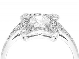 Side View Platinum Ring with Antique Diamonds