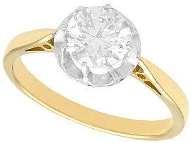 1.07ct Diamond and 18ct Yellow Gold Solitaire Ring - Antique Circa 1920