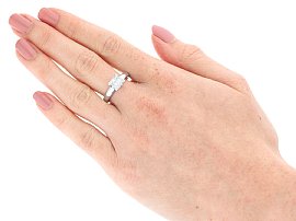 1.52 Carat Princess Cut Diamond Ring on Hand