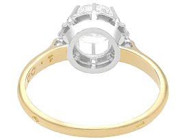 Setting of Transitional Round Brilliant Cut Diamond Engagement Ring