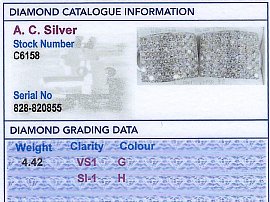 Independent Diamond Grading Report Card for Diamond Earrings