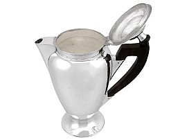 1940s Sterling Silver Coffee Pot open lid