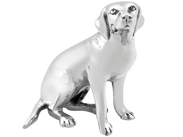 Cast Silver Dog Ornament