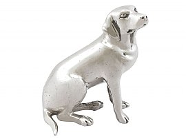 Sterling Silver Model of a Labrador - Vintage Elizabeth II (1986)