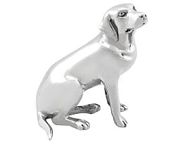 Vintage Silver Dog Ornament