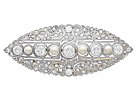 6.73ct Diamond and Pearl, 18ct Yellow Gold Brooch - Antique Circa 1890
