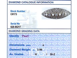 Antique Pearl and Diamond Brooch Grading