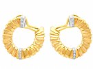 0.21ct Diamond and 18ct Yellow Gold Twirl Earrings - Vintage Circa 1950