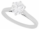 1.13ct Diamond and 18ct White Gold Solitaire Ring - Vintage French Circa 1950