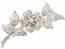 3.25ct Diamond, and 9ct Yellow Gold Flower Brooch - Antique Circa 1890