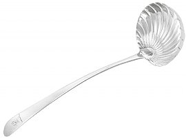 Irish Sterling Silver Soup Ladle - Antique George III (1787)