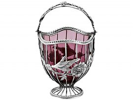 Sterling Silver Sugar Basket - Antique Edwardian (1908)