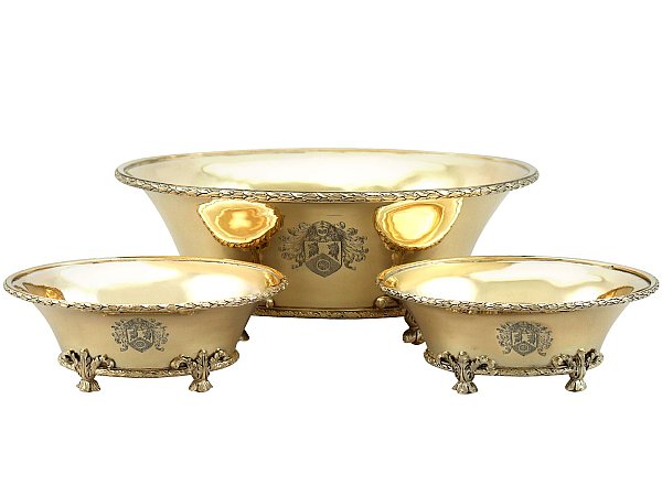 Silver Gilt Suite of Dishes