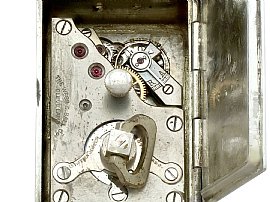 Antique Pink Enamel Miniature Clock Mechanism 