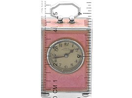  Antique Pink Enamel Miniature Clock UK Size