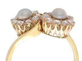 Pearl and Diamond Twist Ring