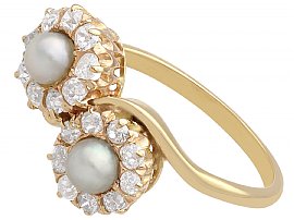  Pearl and Diamond Twist Ring 1900s 