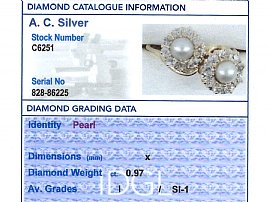  Pearl and Diamond Twist Ring Grading Data 