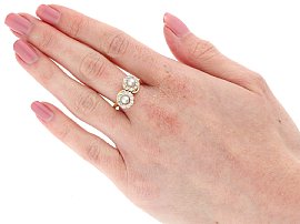 Edwardian Pearl and Diamond Twist Ring Wearing