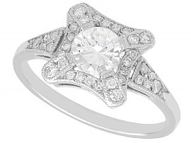 1.01ct Diamond and Platinum Cluster Ring - Vintage and Contemporary
