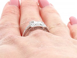 Multi Diamond Dress Ring Platinum on finger
