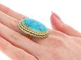 Vintage Cocktail Ring on the hand