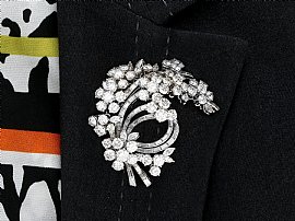 Wearing 1960s Diamond Brooch in Platinum