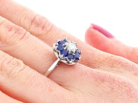 1970s Sapphire and Diamond Cluster Ring