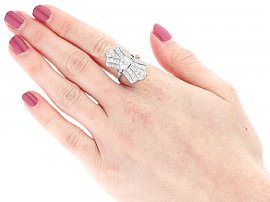 Statement Art Deco Diamond Ring Wearing Image